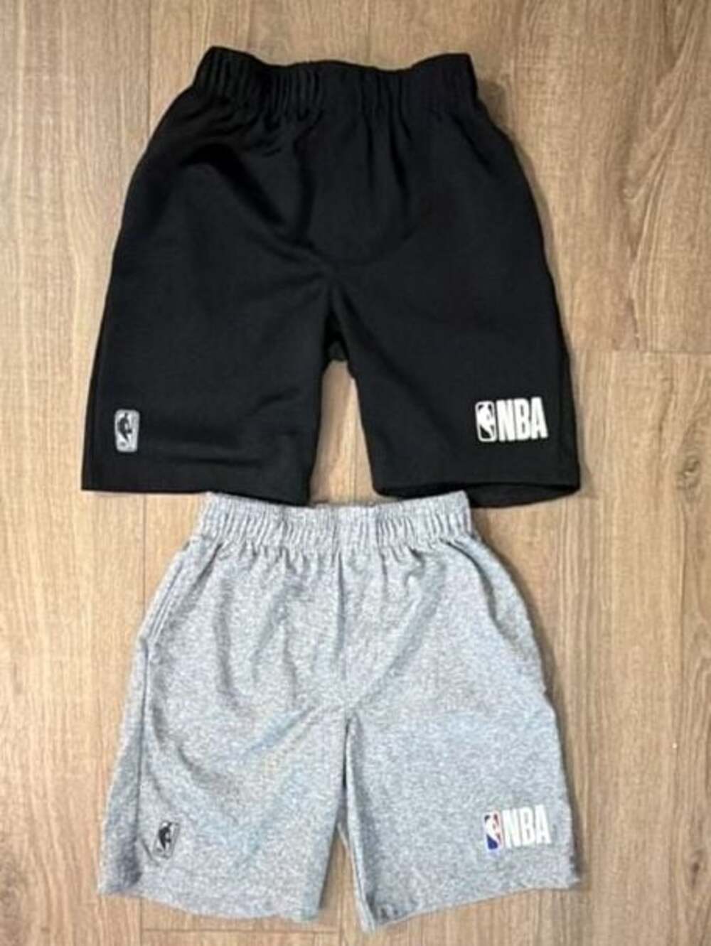Boys NBA Athletic Basketball Shorts - Black and Grey (2-Pack)